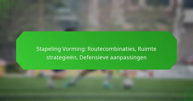 Stapeling Vorming: Routecombinaties, Ruimte strategieën, Defensieve aanpassingen