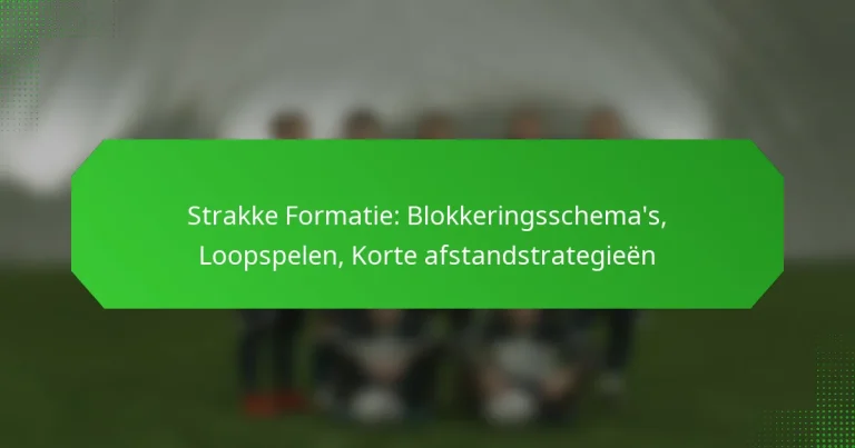 Strakke Formatie: Blokkeringsschema’s, Loopspelen, Korte afstandstrategieën