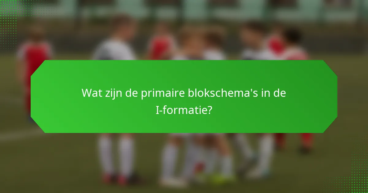 Wat zijn de primaire blokschema's in de I-formatie?